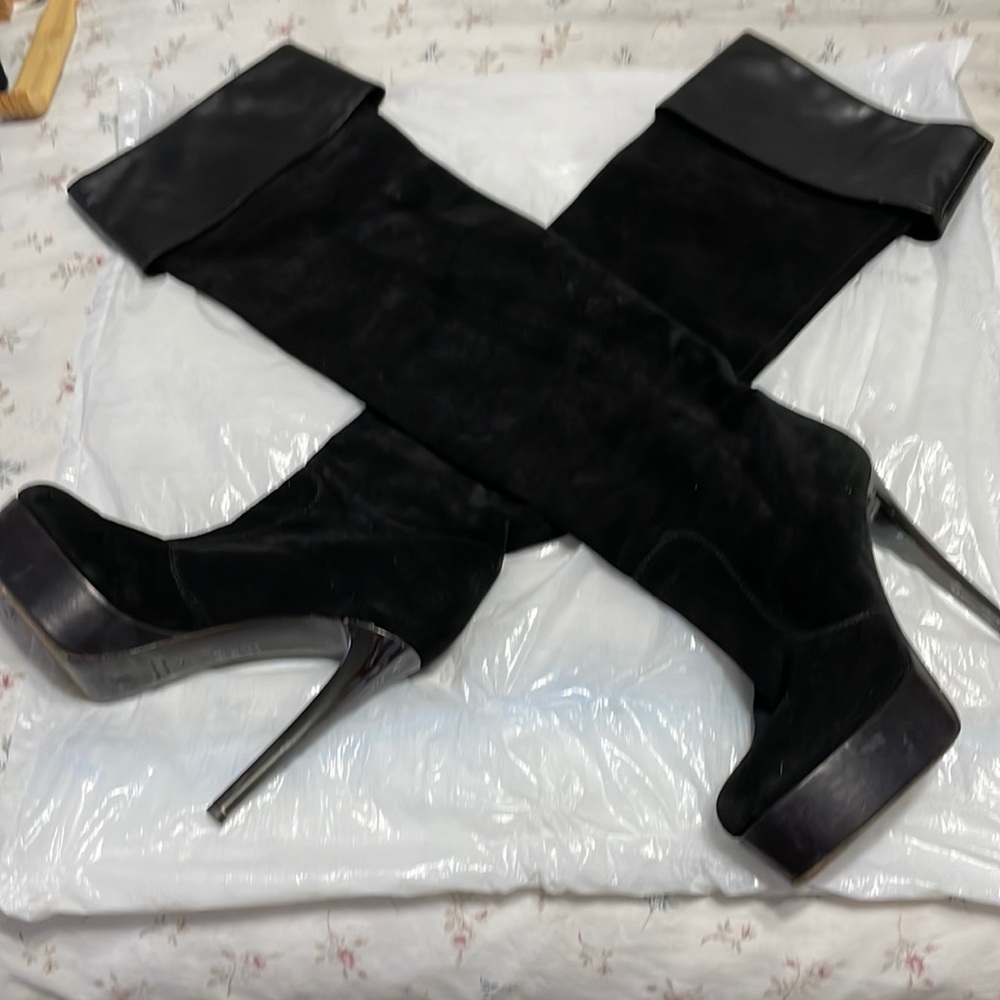 Black tall Suede and Leather boots Giuseppe Zanotti